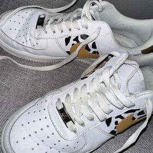8.5 Neutral cow print Air Force 1s